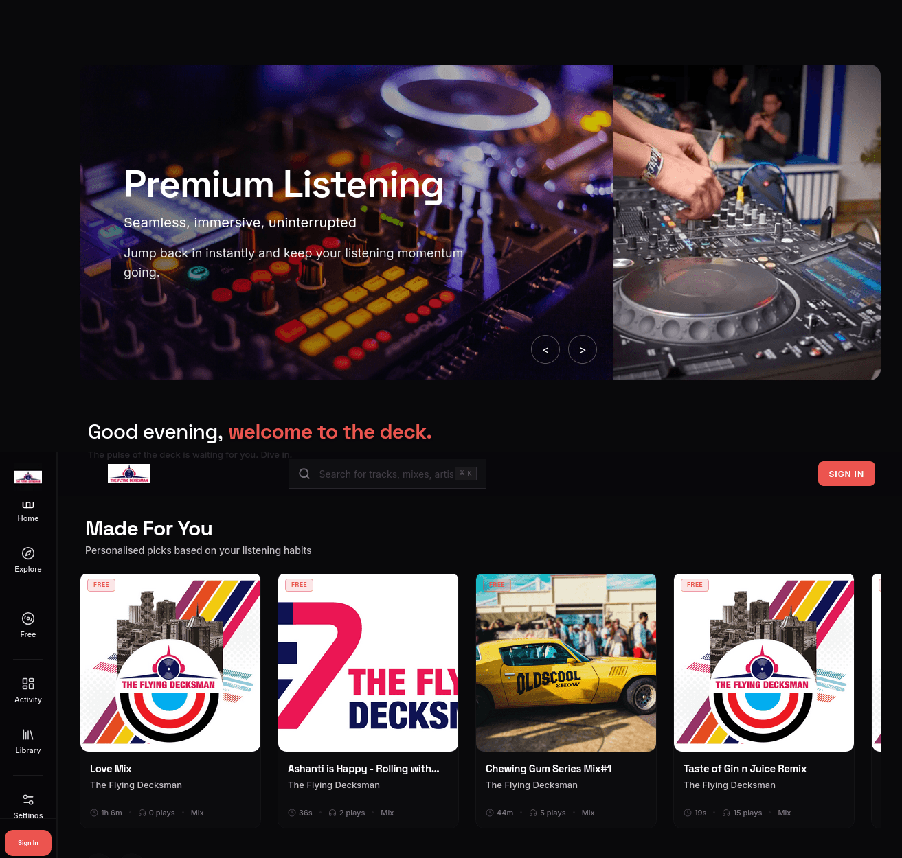 Music Streaming Site